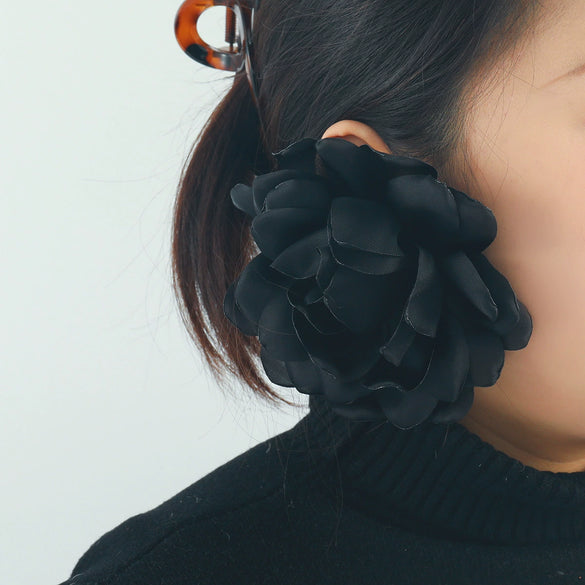 Wholesale Women's Fashion Fabric Handmade Flower Petals Earrings