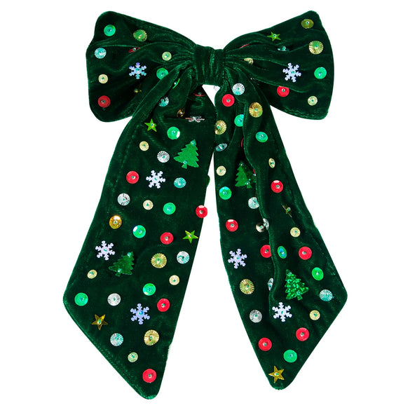 Wholesale Women's Fashion Festive Fabric Hairpin With Bow Stars Snowflake Christmas Tree Sequins And Diamond Design