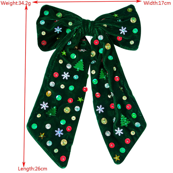 Wholesale Women's Fashion Festive Fabric Hairpin With Bow Stars Snowflake Christmas Tree Sequins And Diamond Design