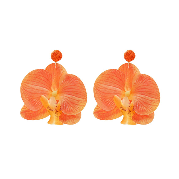 Wholesale Women's Fashion Flower Shape Zinc Alloy Electroplated Earrings