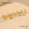 Wholesale Women's Fashion Flower Zircon Opal Inlaid Stainless Steel 18K Electroplated Earrings Set Jewelry