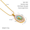 Wholesale Women's Fashion Flowershaped Tulip Pendant Necklace With Electroplated Titanium Steel And O Word Chain