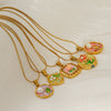 Wholesale Women's Fashion Flowershaped Tulip Pendant Necklace With Electroplated Titanium Steel And O Word Chain