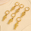 Wholesale Women's Fashion Fresh Style Fish Eye 316L Stainless Steel 18K Gold Plated Marine Earrings