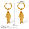 Wholesale Women's Fashion Fresh Style Fish Eye 316L Stainless Steel 18K Gold Plated Marine Earrings