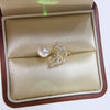 Wholesale Women's Fashion Freshwater Pearl And Copper Ring With Butterfly And Micro Set Zircon