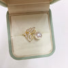 Wholesale Women's Fashion Freshwater Pearl And Copper Ring With Butterfly And Micro Set Zircon