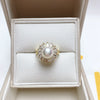 Wholesale Women's Fashion Freshwater Pearl And Zircon Ring Copper Gold Plated