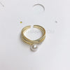 Wholesale Women's Fashion Freshwater Pearl Ring Copper Goldplated With Flat Round And Steamed Bread Round Pearls