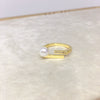 Wholesale Women's Fashion Freshwater Pearl Ring Copper 18K Goldplated Microinlaid Zircon Flat Round And Rose Buns Round Shape