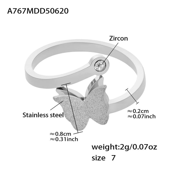 Wholesale Women's Fashion Frosted Butterfly Ferris Wheel Jewelry Set Electroplated Stainless Steel And Titanium Steel