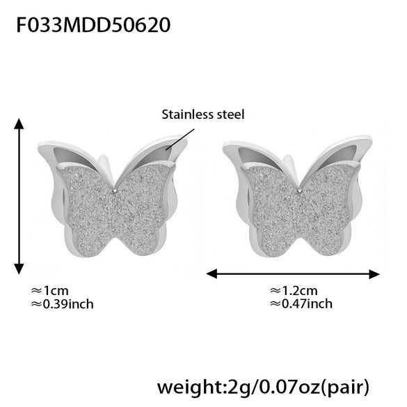 Wholesale Women's Fashion Frosted Butterfly Ferris Wheel Jewelry Set Electroplated Stainless Steel And Titanium Steel