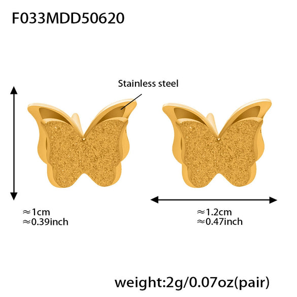 Wholesale Women's Fashion Frosted Butterfly Ferris Wheel Jewelry Set Electroplated Stainless Steel And Titanium Steel