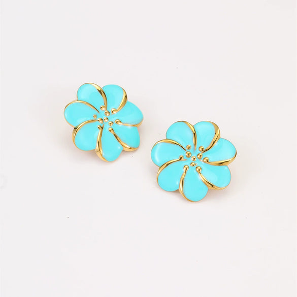 Wholesale Women's Fashion Geometric And Floral Stainless Steel Electroplated Ear Jewelry