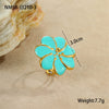 Wholesale Women's Fashion Geometric And Floral Stainless Steel Electroplated Ear Jewelry