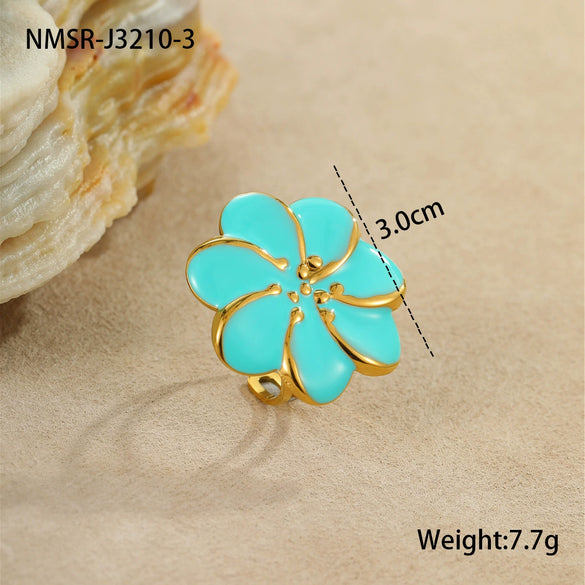 Wholesale Women's Fashion Geometric And Floral Stainless Steel Electroplated Ear Jewelry