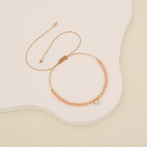 Wholesale Women's Fashion Geometric Artificial Crystal Woven Bracelet