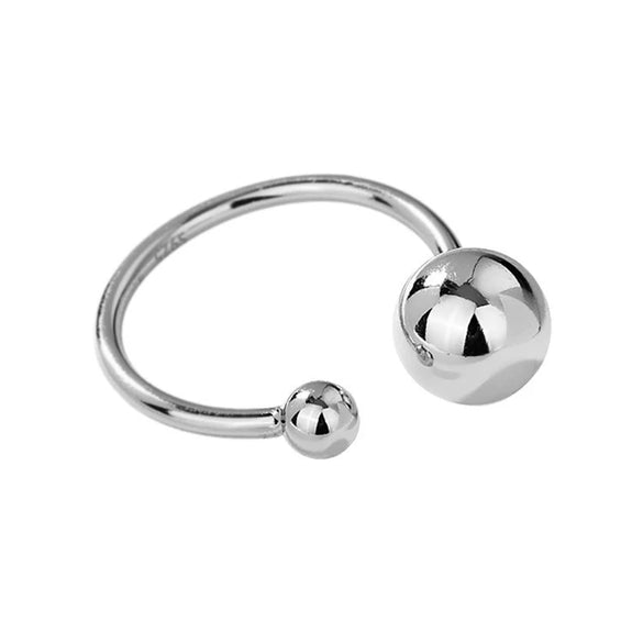 Wholesale Women's Fashion Geometric Asymmetric Round Bead Copper Ring With Electroplating