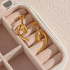 Wholesale Women's Fashion Geometric Asymmetrical Curve Stainless Steel 18K Gold Plated Earrings Jewelry
