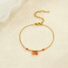 Wholesale Women's Fashion Geometric Beaded Stainless Steel Chain Bracelet 18K Gold Plated