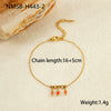 Wholesale Women's Fashion Geometric Beaded Stainless Steel Chain Bracelet 18K Gold Plated