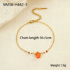 Wholesale Women's Fashion Geometric Beaded Stainless Steel Chain Bracelet 18K Gold Plated