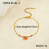 Wholesale Women's Fashion Geometric Beaded Stainless Steel Chain Bracelet 18K Gold Plated