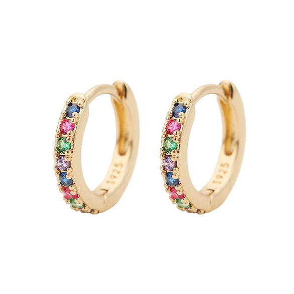 Wholesale Women's Fashion Geometric Copper Earring With Baking Paint And Diamond