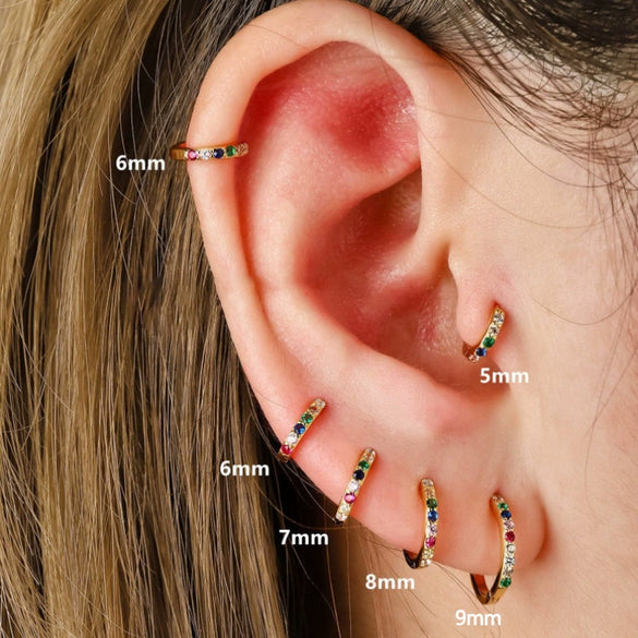 Wholesale Women's Fashion Geometric Copper Earring With Baking Paint And Diamond
