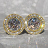 Wholesale Women's Fashion Geometric Copper Earrings Inlaid With Zircon