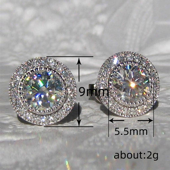 Wholesale Women's Fashion Geometric Copper Earrings Inlaid With Zircon