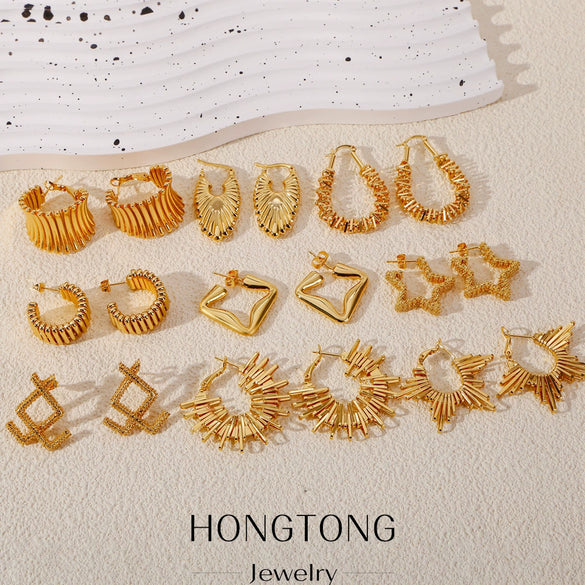 Wholesale Women's Fashion Geometric Copper Electroplated Earrings