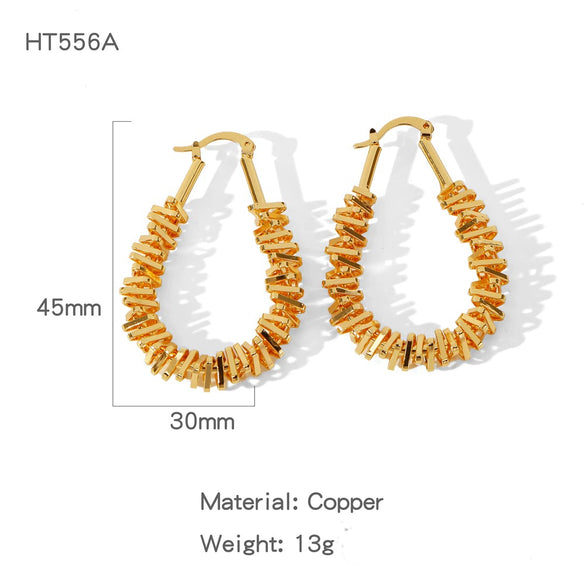 Wholesale Women's Fashion Geometric Copper Electroplated Earrings