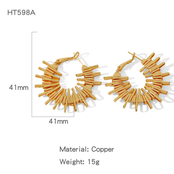 Wholesale Women's Fashion Geometric Copper Electroplated Earrings
