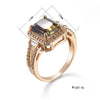 Wholesale Women's Fashion Geometric Copper Gold Plated Tourmaline Ring With Colorful Crystal Inlaid