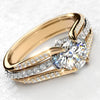 Wholesale Women's Fashion Geometric Copper Ring Inlaid With Zircon