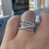 Wholesale Women's Fashion Geometric Copper Ring With Inlaid Zircon