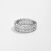 Wholesale Women's Fashion Geometric Copper Ring With Micro Inlaid Zircon And Electroplated Platinum And 18K Gold