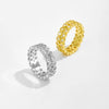 Wholesale Women's Fashion Geometric Copper Ring With Micro Inlaid Zircon And Electroplated Platinum And 18K Gold