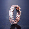 Wholesale Women's Fashion Geometric Copper Ring With Microinlaid Zircon