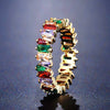 Wholesale Women's Fashion Geometric Copper Ring With Microinlaid Zircon