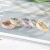 Wholesale Women's Fashion Geometric Copper Ring With Microinlaid Zircon