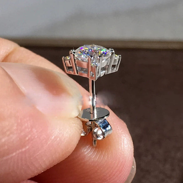 Wholesale Women's Fashion Geometric Copper Zircon Earrings