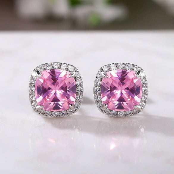 Wholesale Women's Fashion Geometric Copper Zircon Earrings