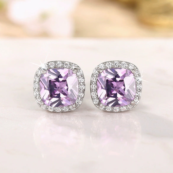 Wholesale Women's Fashion Geometric Copper Zircon Earrings