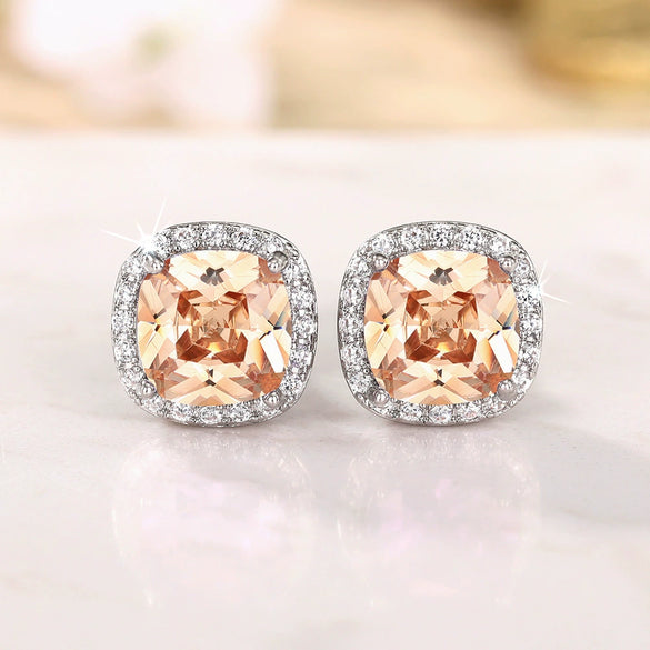 Wholesale Women's Fashion Geometric Copper Zircon Earrings