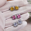Wholesale Women's Fashion Geometric Copper Zircon Earrings