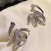 Wholesale Women's Fashion Geometric Copper Zircon Inlaid Earrings