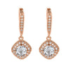 Wholesale Women's Fashion Geometric Copper Zircon Square Earrings