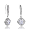 Wholesale Women's Fashion Geometric Copper Zircon Square Earrings